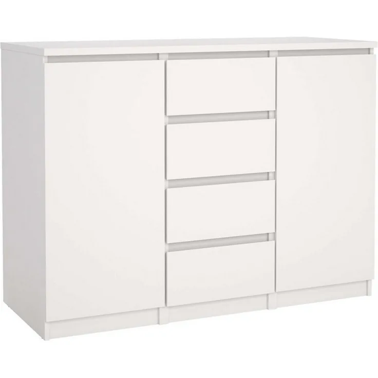 Home affaire Kommode Naia - 4 Schubladen & 2 Türen, grifflose Front, Made in Denmark (Breite: 121 cm, in mehreren Farben), Sideboard, skandinavisches & modernes Design mit viel Stauraum