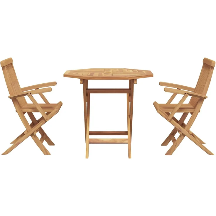 vidaXL Garten Essgruppe 3 pcs Braun Massivholz Akazie 3385965 – Bild 6