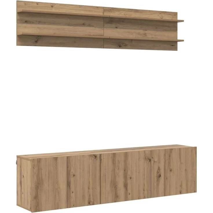 vidaXL TV-Einheiten Wandmontiert 6 pcs Artisan-Eiche Holzwerkstoff 3403569 – Bild 1
