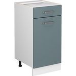 Küchenunterschrank R-Line Blau-Grau 40 cm ohne Arbeitsplatte Vicco