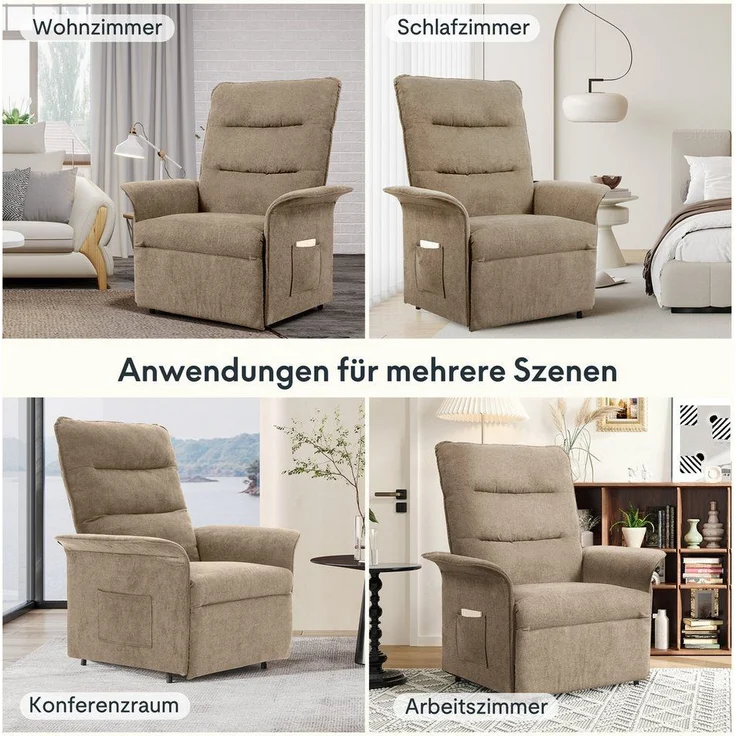 FLEXISPOT Sessel Elektrisch verstellbarer Relaxsessel, Liegesessel, Fernsehsessel (Relax Sessel, ergonomisch), mit Relaxfunktion, 105°-155° – Bild 2