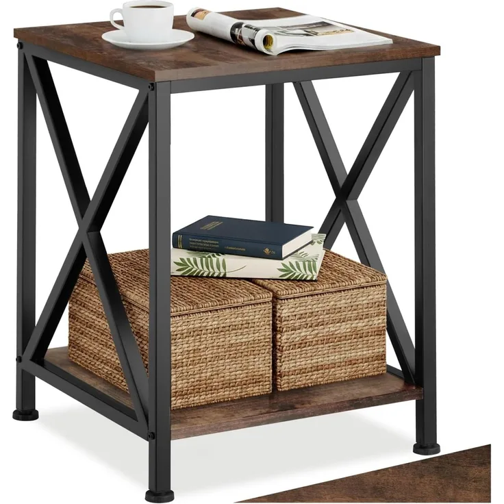 tectake Beistelltisch Carlton (1-St, 1 tlg), Industrial Style