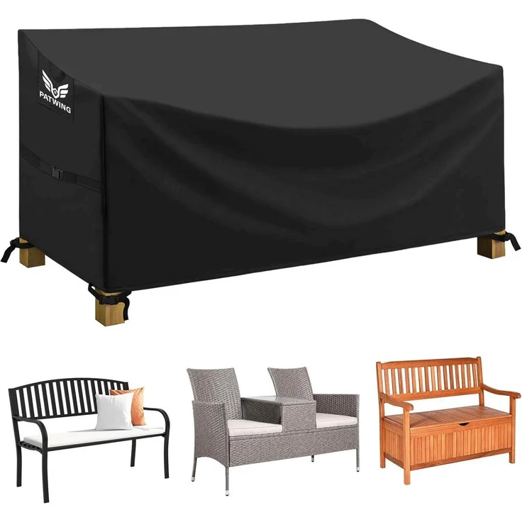 Gartenbank Schutzhülle 600D Oxford Wasserdicht Winddicht UV 163x66x63/89cm – Bild 1