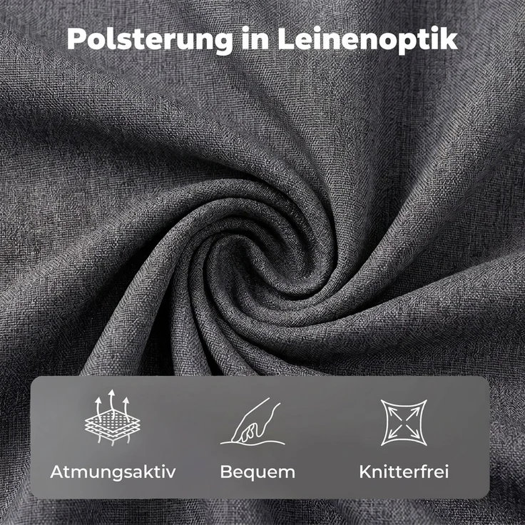 HOMCOM Bettgestell, Polyester, Sperrholz, Dunkelgrau, 150 x 208 x 112 cm – Bild 5