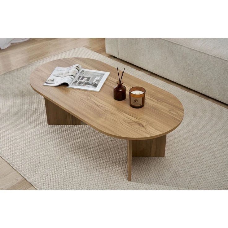 Stylish Oak Coffee Table, 119 x 60 x 40 cm | 100% Melamine Coated Particle Board, 18 mm Thick | Perfect for Modern Living Rooms & Cozy Spaces – Bild 3