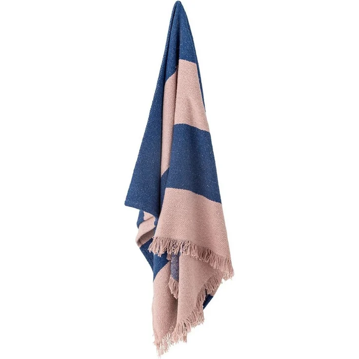 Wohndecke Bloomingville Cadeo Decke, Blau, 160x130 cm, Bloomingville – Bild 1