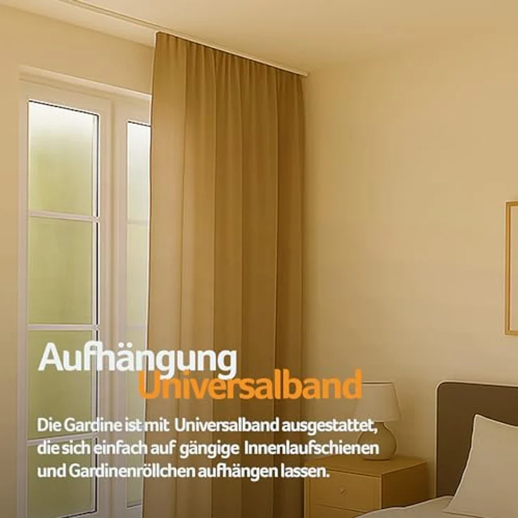 Bestlivings Vorhang "Ellen" mit Universalband (1 St), Kräuselband, blickdicht, Mikrofaser satinähnlich, einfarbig, waschbar bei 30°C, meist bügelfrei – Bild 7