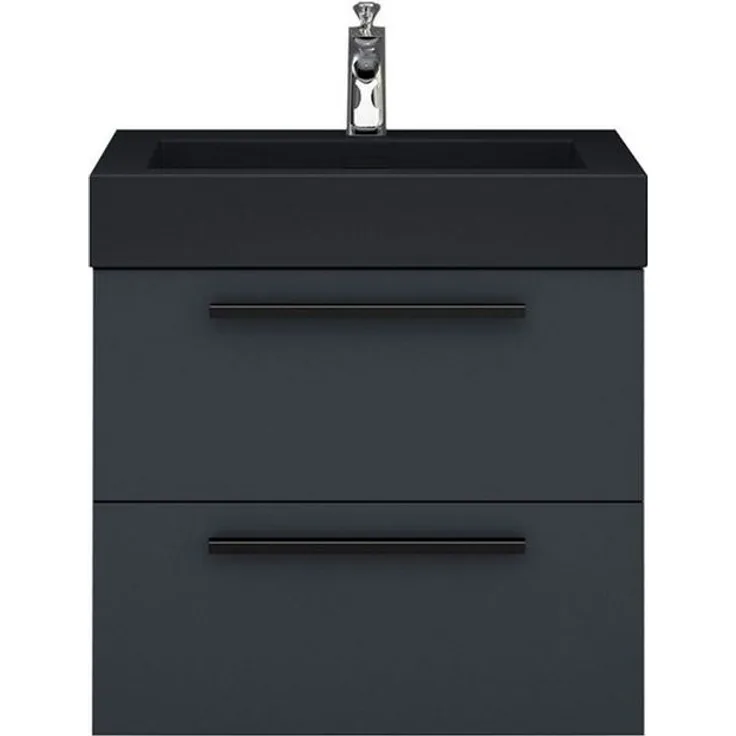 Mai & Mai Badmöbel-Set Badmöbelset Quadratto Unterschrank mit Waschschbecken aus Mineralguss