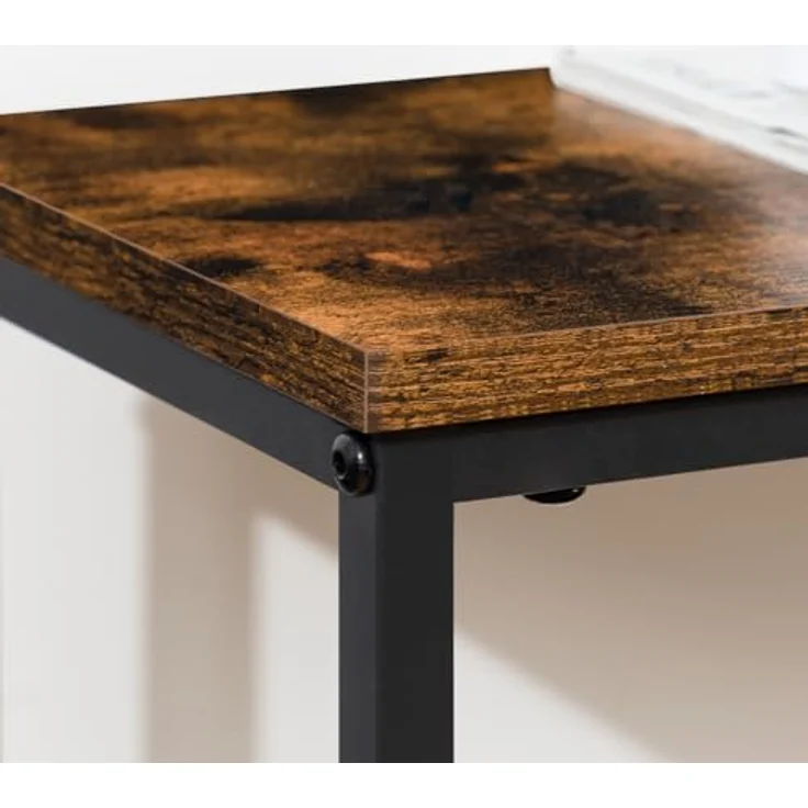 HOOBRO Schmal Konsolentisch, 75 cm Beistelltisch, Flurtisch, Kleiner Ausstellungstisch, Sofatisch für kleinen Raum, für Eingang, Flur, Dunkelbraun-Schwarz EBF75XG01 – Bild 9