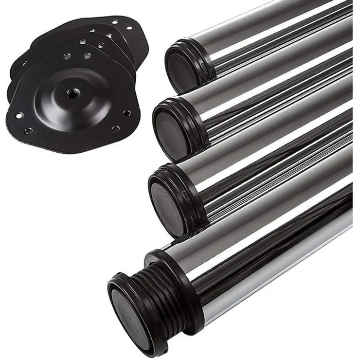 SO-TECH® Tischbein Ø 60 mm, belastbar bis 75 kg pro Stück, höhenverstellbar, Höhe 71 cm, Stahl, Chrom poliert, 4x – Bild 4