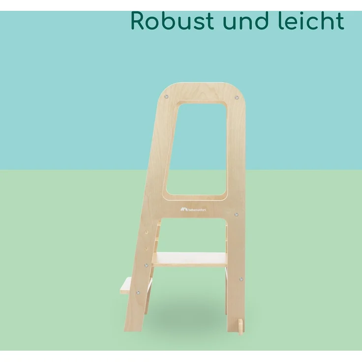 Bebeconfort Hoya, Montessori Lernturm Kinder, 1,5–6 Jahre (10–30 kg), 3-Stufig Höhenverstellbar, Sicherheitszertifikat, 6,2 kg Leichter Tritthocker Kinder, Langlebiges Design, Natural Wood – Bild 5