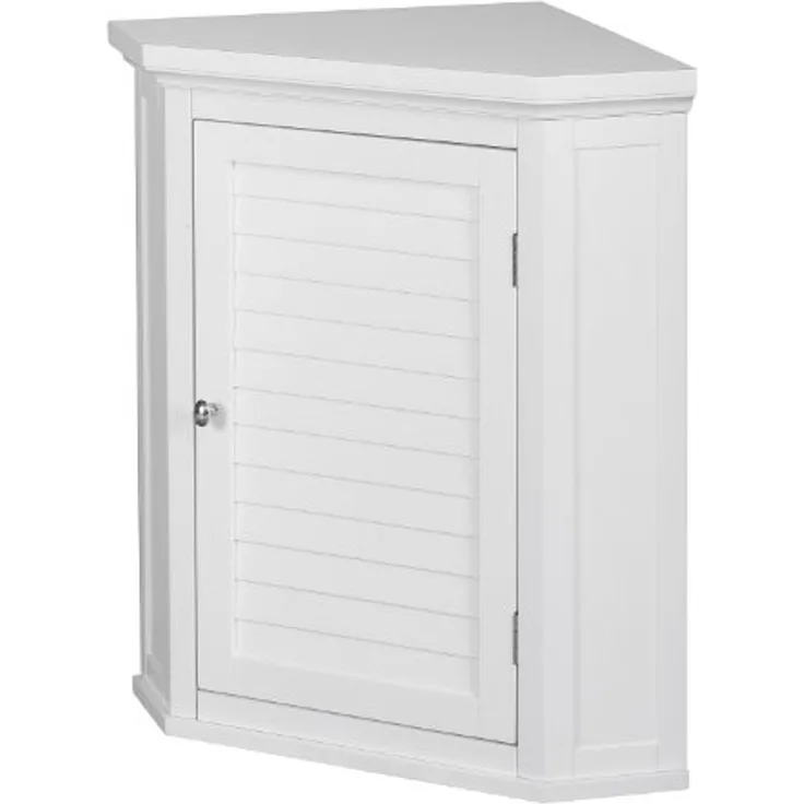 Badschrank Badmöbel Eckschrank Badezimmer Holzschrank Weiß Teamson ELG-587