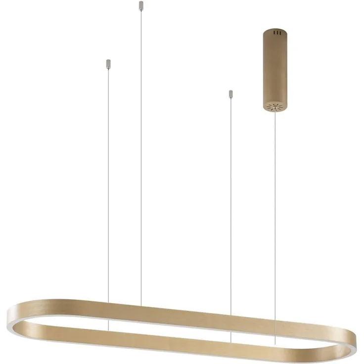 Lucande Hängeleuchte Melinay, LED, Metall, Gold / Messing Farbwechsel warmweiß / tageslicht IP20 mit Fernbedienung, LED 51 W gesamt, Farbwechsel warmweiß / tageslicht