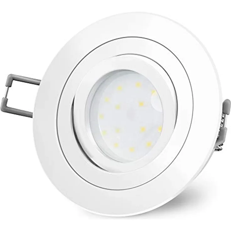 SSC-LUXon LED Einbaustrahler RF-2 runder Einbauspot weiss, schwenkbar flach mit fourSTEP Dim LED, Warmweiß