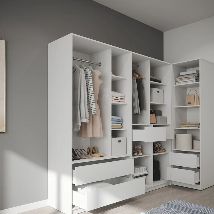 Kleiderschrank Elmo Weiß 50 x 200 cm Vicco – Bild 5