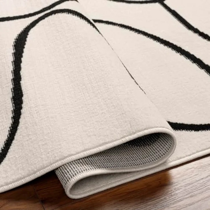 LIVABLISS Kurzflorteppich Lylou, Rechteckig 130x170 cm, Weiß mit Grafikmuster, Oeko-Tex® Standard 100, für Innenbereiche geeignet – Bild 3