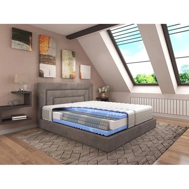 Schwarzwald Schlafsysteme Hn8 Taschenfederkern-Matratze "XXL Gelstar T-1000", H3, 90 x 200 cm, 7-Zonen-Kern, atmungsaktiver Gelschaumabdeckung, waschbarer Bezug – Bild 2