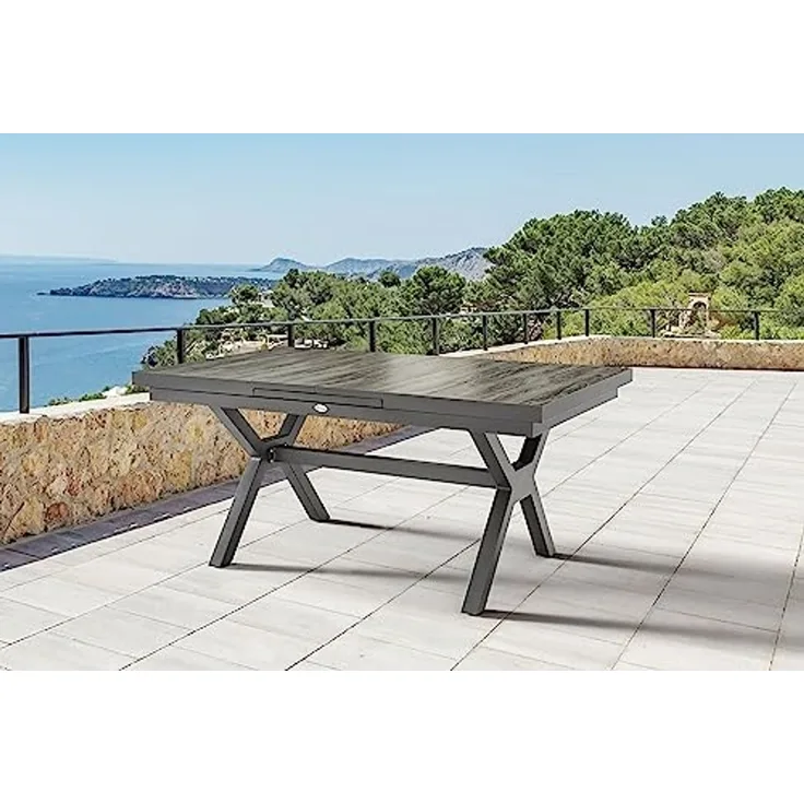 Destiny Esstisch GARDA, (160/ 210x75x100cm), Aluminium Keramik