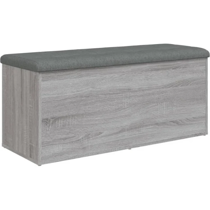 Sitzbank mit Stauraum, Holzwerkstoff, Grau Sonoma, 102 x 42 x 45 cm – Bild 7