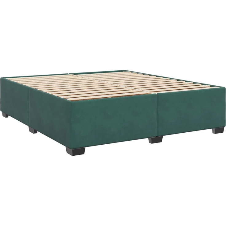 vidaXL Boxspringbett mit Matratze Dunkelgrün 200 x 200 cm Samt 3453719 – Bild 5