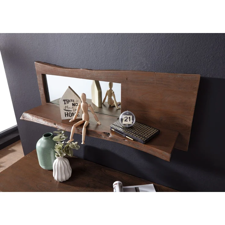 Wandregal Akazie 101x22x38 braun lackiert PURE ACACIA #807 – Bild 2
