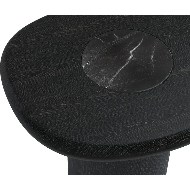 Vente-unique - MARSULA Couchtisch Holz, PlatteMarmor Schwarz - B 60 cm x H 40,5 cm x L 100 cm – Bild 6
