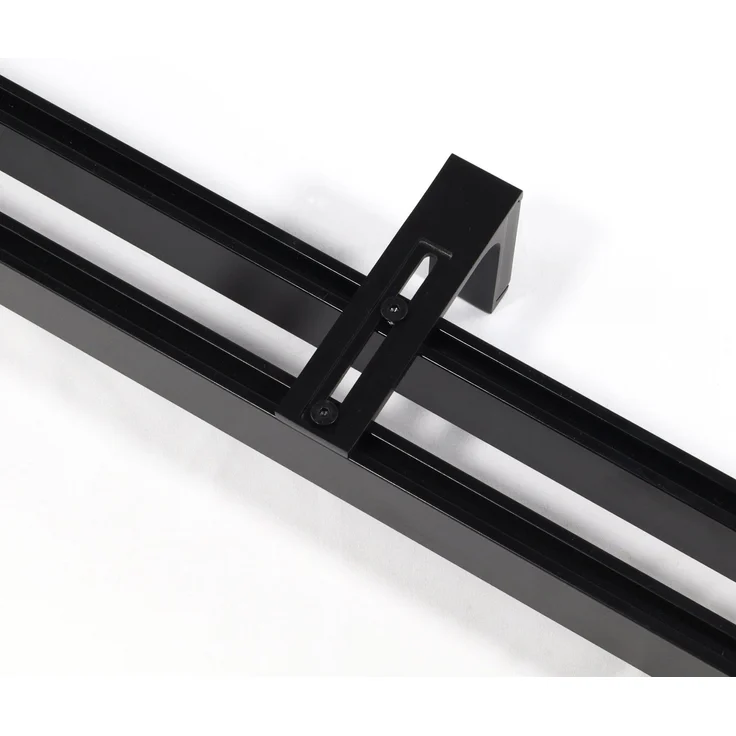 Deco-Raum® 2-lauf Gardinenschiene Innenlauf Loft | Größe: 540cm | Material: Aluminium | Farbe: Schwarz – Bild 6
