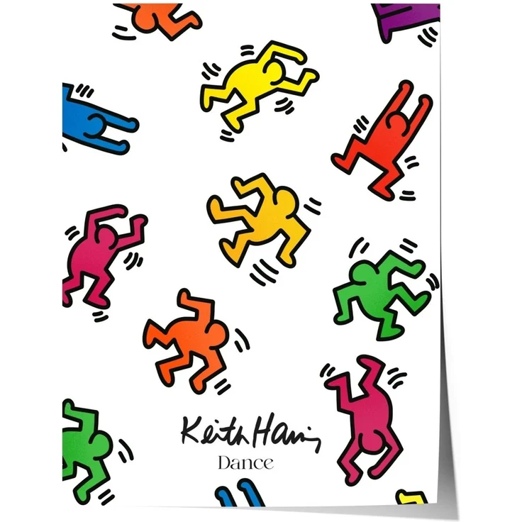 Tanzende Figuren Pop Art Poster · Bunte Street Art Illustration · Moderne Grafik Kunst · Print ohne Rahmen - 21x30cm