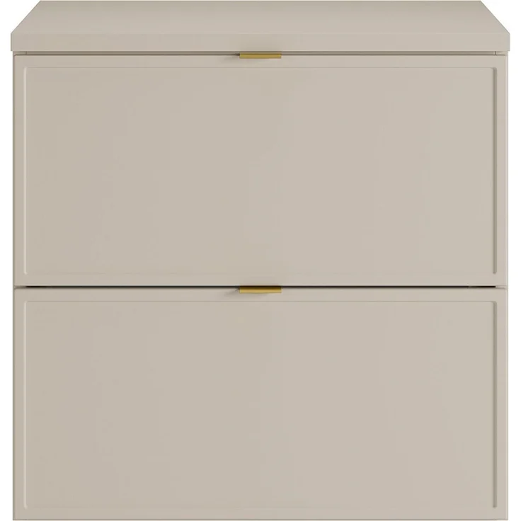 Vente-unique - Hängender Waschtischunterschrank mit Ablage – Beige – 60 cm – ONDIL – Bild 3