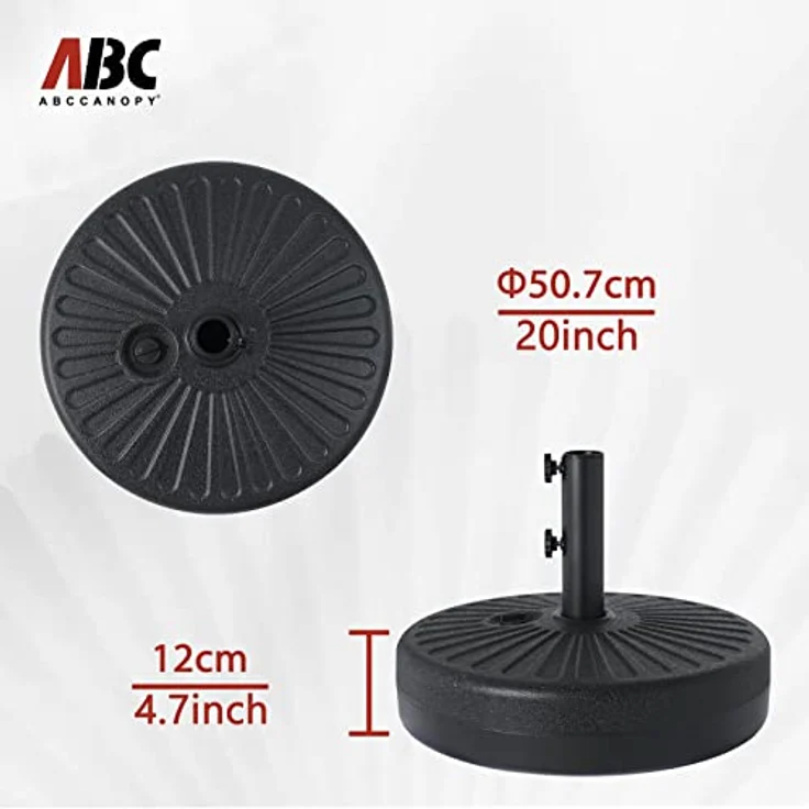 ABCCANOPY 22 kg Schirmständer, wassergefüllt, für Markt, Terrasse, Outdoor, robuster Schirmhalter (schwarz) – Bild 3