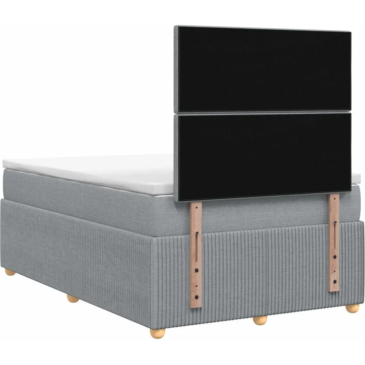 vidaXL Boxspringbett mit Matratze Hellgrau 120 x 190 cm Stoff 3454347 – Bild 8