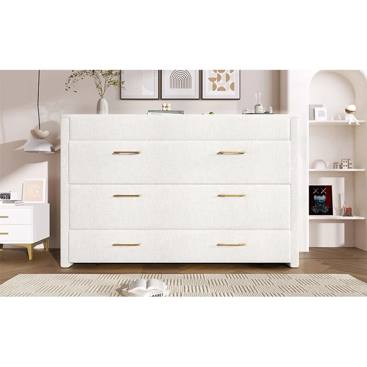 ZUBALIYA Umbaubares Plattformbett / Schrankbett, mit einer Schublade und mobiles Schrankbett mit Ablagefach am Bett, 140 x 200, Leinen, Beige, fürs Schlafzimmer, Samt – Bild 19