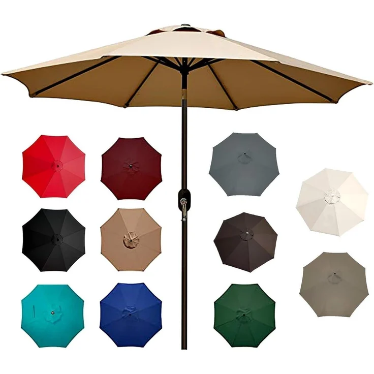 Sonnenschirm Ersatzbezug 3m 270 230 UV 250 cm 6 streben Anthrazit – Bild 7