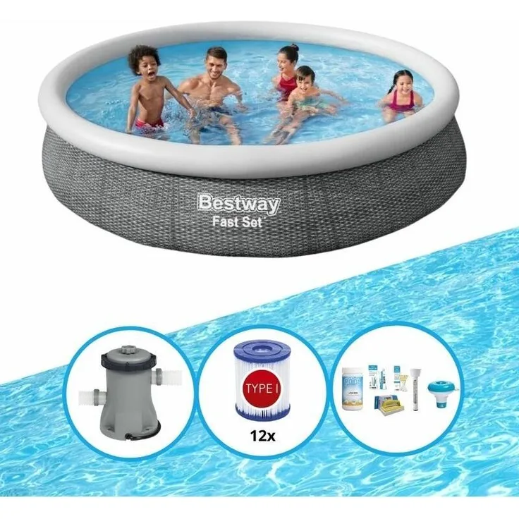 Bestway Aufblasbarer Pool Bestway Fast Set 366x76 cm Pool Bundel