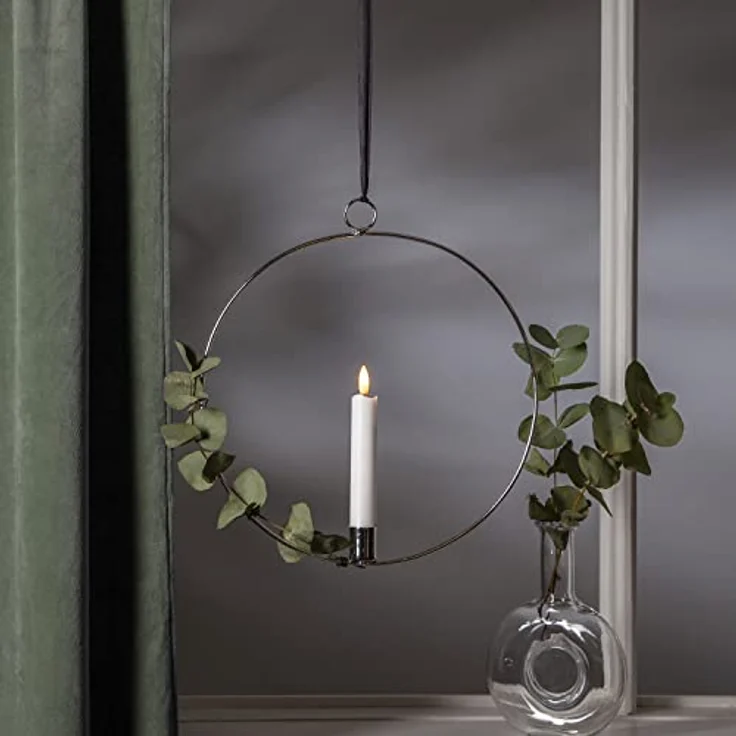 MARELIDA Hängeleuchte Dekoring mit LED Kerze Flamme mit Aufhänger 28,5cm Timer Batterie, LED Classic, warmweiß (2100K bis 3000K) – Bild 7