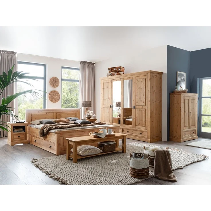 Wäscheschrank 108cm 'Anne' Kiefer eichefarbig – Bild 3
