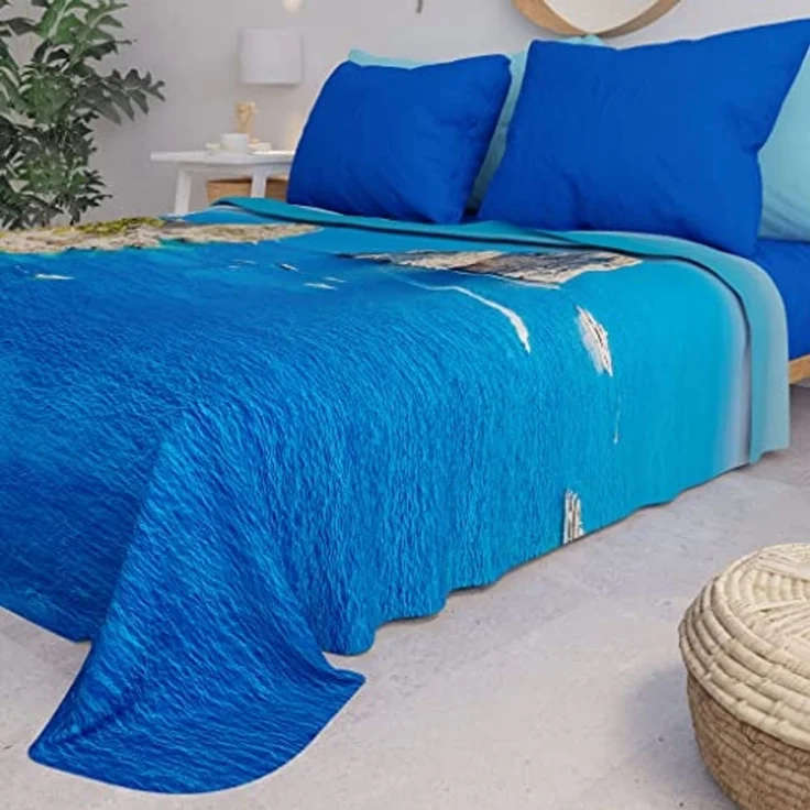 PETTI Artigiani Italiani - Sofaüberwurf aus Mikrofaser, 260x270 cm, Marine-Muster 03 | Mehrzweck-Überwurf für Sofas, Tagesdecke und Tischdecken | Schutzüberwurf waschbar – Bild 4