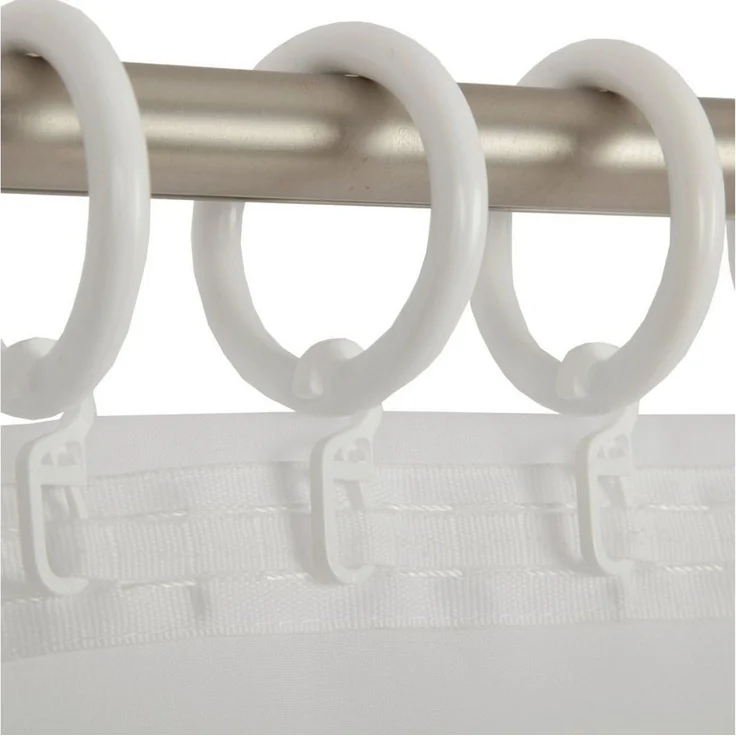 Bestlivings Gardinenstange, 1-läufig, Gardinenring - weiß - Ø40mm, Gardinenring (silber) Ø40mm , Gardinenringe Ø40mm inkl. Faltenleghaken – Bild 5