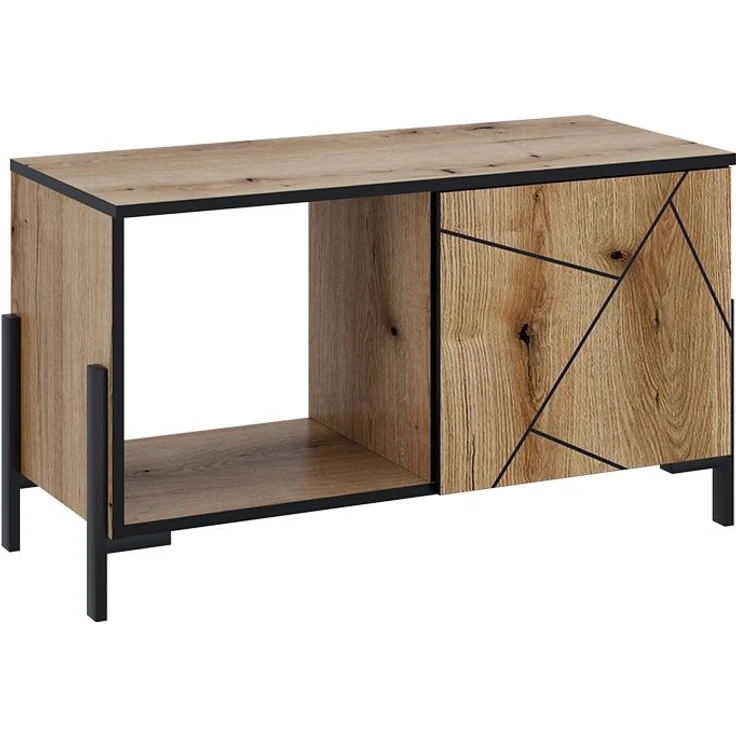 Couchtisch Hatto Eiche 90 x 39.7 cm mit 1 Tür Vicco – Bild 1