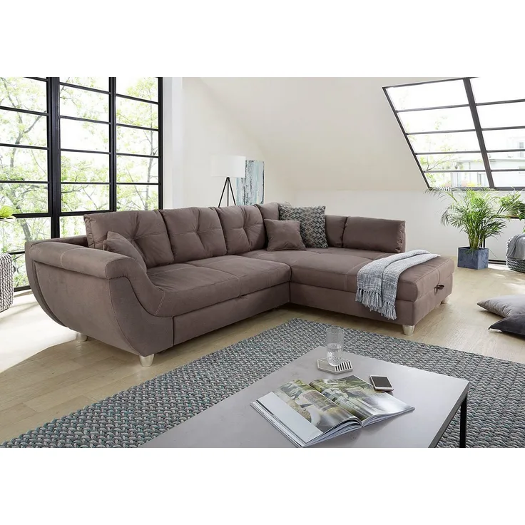 Jockenhöfer Gruppe Ecksofa Maranello L-Form, mit großem Stauraum, Gästebett- und Relaxfunktion, Nosagfederung