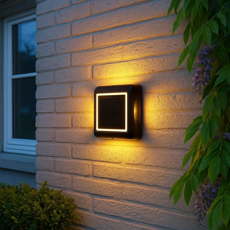 LED Solar-Wandleuchte, Bodenstrahler, IP65, Stufenschalter, L 14 cm – Bild 2