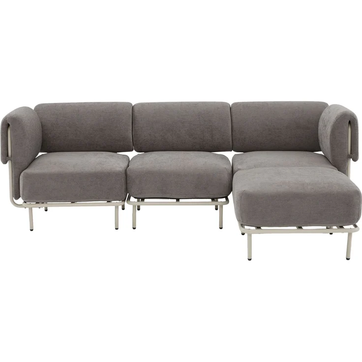DESVIAE Sofa Grau aus Chenille – 251x78x155 cm – modular, Hocker – Bild 7