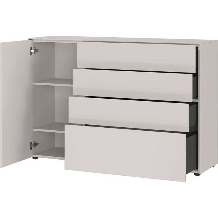 Kommode Luna / GW-Lomena, Holzwerkstoff, Grau, 137 x 93 x 41 cm – Bild 3