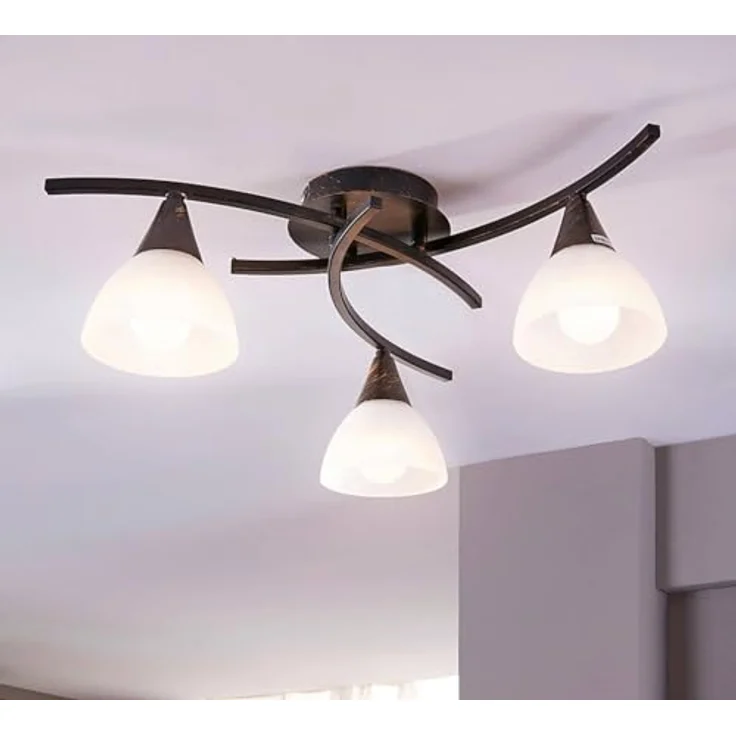 Lindby Deckenleuchten Della, Glas Schwarz IP20, 3 x 40 W – Bild 3