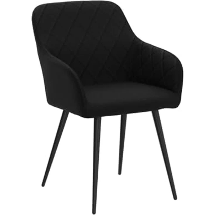 TUKAILAI Esszimmerstühle 2er Set aus Samt, Küchenstuhl Polsterstuhl Wohnzimmerstuhl Sessel mit Armlehnen Rückenlehne Metallbeinen, für Küche Esszimmer Wohnzimmer Lounge,Schwarz – Bild 5