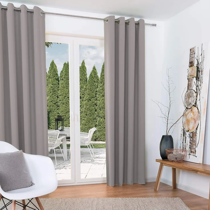 Beautissu Vorhang Amelie Nora, 2er Set Verdunkelungsvorhang 140x245cm