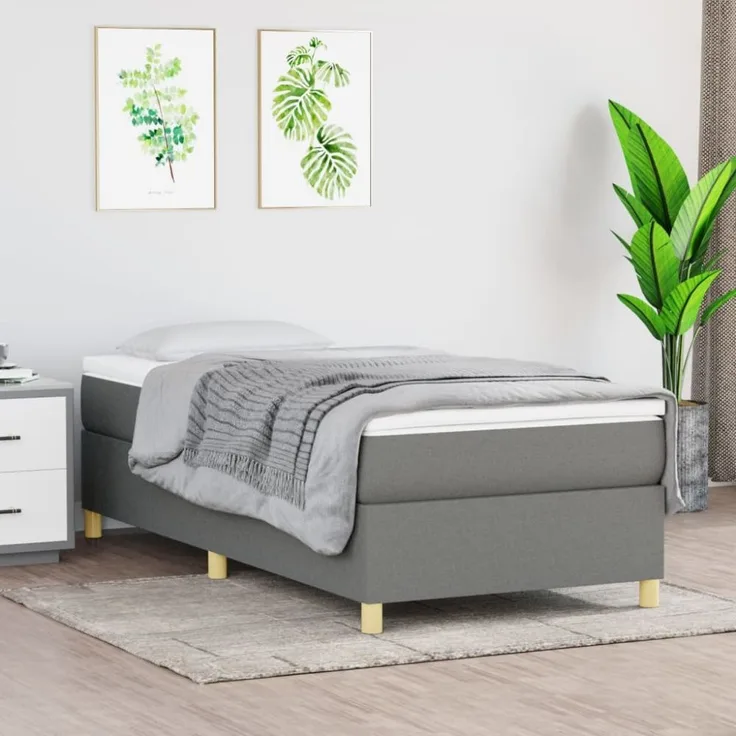vidaXL Boxspringbettgestell Dunkelgrau 80x200 cm Stoff 3120914