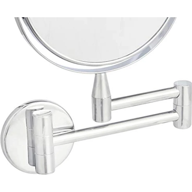 Amazon Basics Rund, Kosmetikspiegel zur Wandmontage, doppelseitig mit 1-fach/5-fach Vergrößerung, 32.5 x 25.4 cm, verchromt – Bild 4