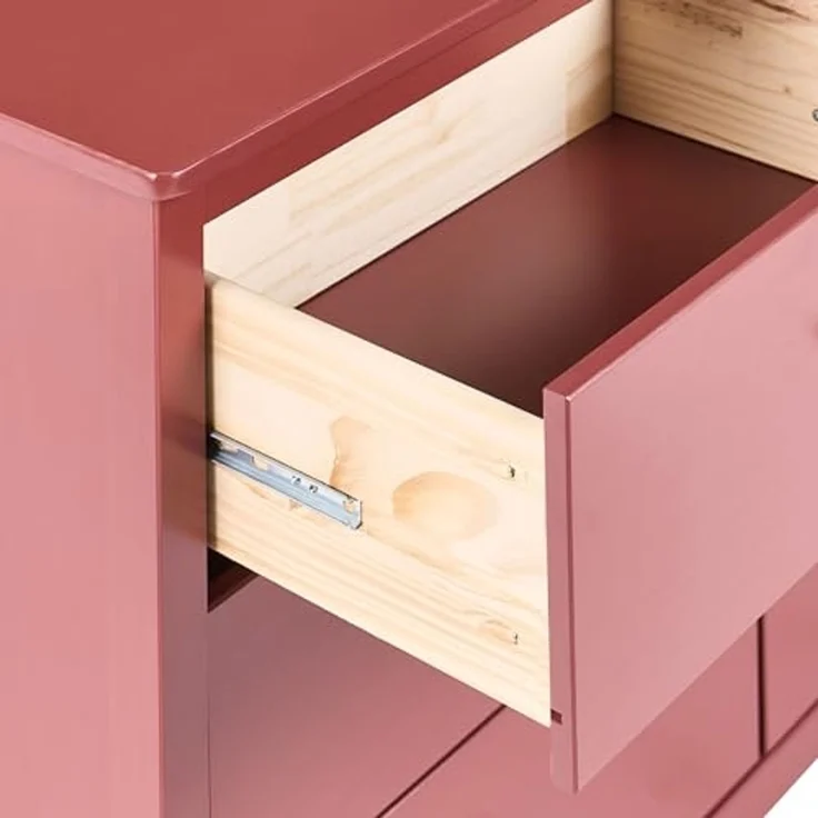 Kommode mit 6 Schubladen BARCALDINE Kiefernholz Burgunderrot – Bild 6