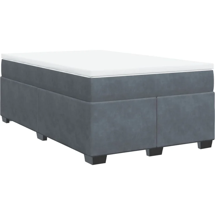 vidaXL Boxspringbett mit Matratze Dunkelgrau 120x200 cm Samt 3285276 – Bild 9
